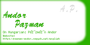 andor pazman business card